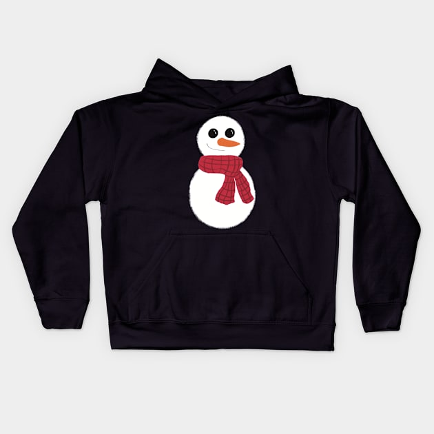 Cute Snowman Christmas design Kids Hoodie by Colzo Art